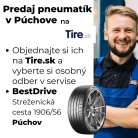Predaj pneumatík v Púchove - Osobný odber BestDrive