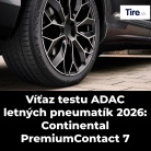 Víťaz testu ADAC letných pneumatík 2026: Continental PremiumContact 7 je najlepšia